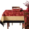 2026 Nuevo Mantel Rojo Festivo Impermeable y a Prueba de Aceite Mantel que No Requiere Lavado Decoración de Ambiente de Año Nuevo Mantel para Mesa de Café