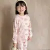 Ropa de casa de algodón puro para niños, ropa de otoño tipo A para niños de talla mediana y grande, conjunto de pantalón y ropa de otoño e invierno con aire acondicionado para niños y niñas.