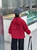 Chaqueta Roja para Niños Primavera y Otoño Nueva Ropa de Otoño para Niños Deportiva Cálida y Transpirable con Capucha Cortavientos No se Deforma Fácilmente Secado Rápido