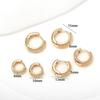 Aretes de aro mitad liso mitad con textura de cobre puro chapado en oro de 14k, versión coreana de los nuevos accesorios de pendientes circulares, ventas directas de fábrica