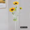 Planta de Girasol Artificial, Ramo DIY de Flores Falsas, Tallo Único de 3 Cabezas, Decoración para Sala de Estar del Hogar, Venta al por Mayor Transfronteriza
