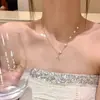 Collar con Colgante de Cola de Pez de Lujo Ligero de Nicho de Gama Alta para Mujer, Cadena para Clavícula Dulce y Elegante de Acero de Titanio para el Trabajo, Cadena para el Cuello de Celebridad de Internet