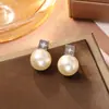 Pendientes Cuadrados de Perlas con Estrella de Ocho Puntas de Moda, Pendientes de Circonita con Diseño de Nicho de Lujo Ligero, Pendientes Simples de Temperamento de Gama Alta