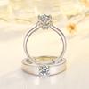 Anillo de Pareja de Plata Japonés y Coreano para Hombre y Mujer Par de Anillos 925 Grabado Boca Vida Simple Cada Uno Matrimonio Anillo de Diamantes
