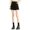 Shorts de couro PU para pessoas baixas, shorts femininos outono e inverno 2026, novos calças de cintura alta emagrecedoras de perna larga para sair, calças bootcut soltas em linha A