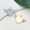 Azul Lago Gotejamento de Óleo Mamadeira Floco de Neve Laço Coração Pingente Acessórios Artesanais Pulseira Colar Acessórios de Joia
