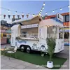 Carrito de Comedor de Acero Inoxidable con Acabado Espejo, Carrito para Comida Cocinada y Snacks de Barbacoa, Carrito Comercial Expendedor de Té de Leche y Café, Carrito Popular de Comida Callejera Comercial