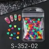 Novos Acessórios de Nail Art Coração de Gel Colorido Fofo 3D Coração de Resina Acessórios para Unhas Embalados