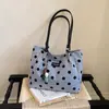 Bolsa Feminina de Verão Estampada Bolinhas Alça de Ombro Baguete 2026 Nova Casual para o Dia a Dia Bolsa Tote Pequena de Axila