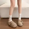 Mules de punta cerrada con lazo y suela gruesa para mujer, nuevo estilo versátil primavera-verano 2026, con aumento interno de altura, adecuados para el uso diario casual