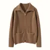 2026 Otoño e Invierno Nuevo Estilo Chaqueta de Punto para Mujer con Solapa, Cremallera y Mangas Largas, Aspecto a la Moda que Adelgaza, Cardigan de Punto, Cachemira
