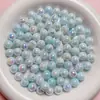 Tiktok quente 8mm acrílico Aurora gradiente colorido AB duas cores imitação de pérola contas redondas furo reto contas soltas joias DIY