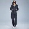 Nuevo Traje de Yoga para Mujer Sudadera con Cremallera Cárdigan de Terciopelo Plus Traje Deportivo Casual Ajustado Ropa de Fitness para Exteriores