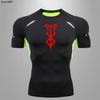 Camiseta esportiva masculina de verão, leve, respirável, de secagem rápida, justa, leve, com gola redonda, manga curta, para corrida
