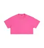 Camiseta Curta para Mostrar o Umbigo Feminina, Roupa de Rua para Dança de Verão, Camisa Cultural, Cobertura Curta Esportiva para Yoga Fitness, Camiseta de Algodão Puro de Manga Curta
