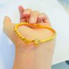 Pulsera Pulsera de Medio Pulso Flor de Lirio del Valle Oro Arena Vietnamita Año de la Serpiente para Mujeres Dos Generaciones de Campana de Alegría Flor de Durazno Pulsera Regalo para Novia