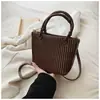 Bolso Cubo Retro de Moda Estilo Francés para Mujer 2025 Otoño Textura Simple Bolso de Hombro Bolso Cruzado de Moda para Mujer