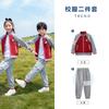 Terno Uniforme Escolar Terno de Classe Outono Estilo Academia de Esportes Terno Ensino Fundamental Primavera e Outono Terno Jardim de Infância Estilo Inglês Terno de Três Peças