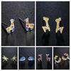Brincos de pino frescos de estilo japonês e coreano para mulheres S925 brincos de pino de prata esterlina com esmalte de gota brincos de pino de animal estilo coreano para todos os tipos de verão pequenos brincos em lote misto