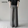 Pantalones Largos Casuales Versátiles de Pierna Recta de Color Sólido con Caída de Gama Alta Estilo Japonés Simples Holgados para Hombre Tendencia de Otoño