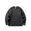 Yidao Vintage 2026 Otoño Nuevo Estilo Montaña Exterior Bloque de Color Holgada Casual Deportiva Cuello Redondo Manga Larga Secado Rápido Camiseta