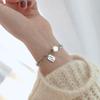 Pulsera de la suerte cuadrada de plata de ley 925 para mujer, estilo coreano, diseño nicho ins, plata tailandesa, simple, para estudiantes, retro, personalidad, versátil