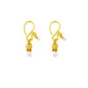 Populares Pendientes de Flor de Lirio del Valle Estilo Palacio con Borla de Perlas de Imitación, Tendencia Nacional, Ganchos para Orejas de Oro Arena Antigua, Joyería de Oro de Imitación para Mujer