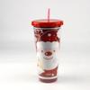 Novo Copo de Palha de Natal, Criativo e Fashion 24oz para Chá de Leite, Suco e Bebidas, Popular Copo de Água de Plástico de Grau Alimentício