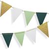 Bandeirolas de Papel com Glitter Decoração para Aniversário de Casamento Festa de Aniversário Suprimentos Bandeira Triangular em Corda Festival Arranjo Banner