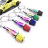 Llavero colgante de metal colorido con diseño de filtro de aire y motor de coche modificado JDM