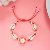 Collar de Moda de Verano Transfronterizo Europeo y Americano Flor de Arcilla Suave Concha Pulsera Trenzada Ajustable Tobillera Accesorios para Vacaciones en la Playa