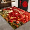 Feliz Año Nuevo 2027 Felpudo de Entrada Festivo Modelo Nuevo Felpudo Rojo para Festival de Primavera Año del Cordero Felpudo de Buena Suerte Felpudo Resistente a la Suciedad