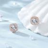 Pendientes Fangyuan de moissanita S925 de plata esterlina para mujer, con aguja de plata de circonita de azúcar de alta calidad, pendientes sencillos de otoño e invierno al por mayor