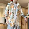 Ge Hua Verão Estilo Japonês Vintage Solto Amante Limão Camisa Impressão Bf Moda Impressão Completa All-match Casual Manga Curta