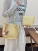 Bolso Tote Vertical de Estilo Coreano Estilo Perezoso con Textura de Guijarro Gran Capacidad Bolso Cubo de Hombro para Axila Estilo Coreano de Nicho para Mujer