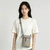Bolsa de pano colorida de três camadas para verão de comércio exterior, bolsa de celular de tela grande de 7 polegadas para pendurar no pescoço/peito, bolsa feminina