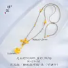 Colar Antigo de Cadeado da Sorte Banhado a Ouro com Novo Design Chinês, Corrente Leve de Luxo para Clavícula Feminina