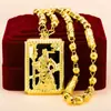 Ouro de Areia Vietnamita Pingente Dourado Agressivo Masculino Guan Yunchang Pingente Dourado de Imitação Etiqueta de Hangtag Dourada Pingente Banhado a Ouro de Imitação de Jade para Homens