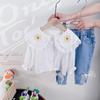 Conjunto de Roupa de Outono para Meninas 2026, Conjunto Fashion de Duas Peças com Camisa e Jeans Stretch para Bebês, Estilo Princesa Elegante