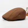Boina Sencilla Estilo Coreano para Mujer Retro Nuevo Estilo Gorra Plana Británica de Lana Tejida para Hombre Moda Otoño Invierno