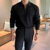 Suéter de media cremallera para hombre, marca de moda, suéter de punto con solapa de alta gama de invierno, chaqueta informal coreana Ins