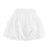 Falda tipo linterna abullonada, shorts florales, dobladillo abombado, estampado de calabaza negra, línea A, ropa casual de verano para mujer, diseño tipo nube, cintura alta, efecto adelgazante