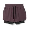 Pantalones cortos deportivos personalizados para hombre, de doble capa dos en uno, poliéster, secado rápido, logo personalizado, pedido mínimo una pieza, Amazon