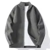 Otoño Invierno Nueva Moda Suéter Casual Cárdigan Chaqueta Tejidos para Hombre Color Sólido Engrosado Cuello Alto Chaqueta Abrigo Hombre