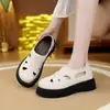 Sandalias huecas de suela gruesa para mujer 2026 nuevo estilo de verano, zapatos romanos de punta cerrada que aumentan la altura, mocasines transpirables y no sofocantes