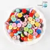 Colgante de Corazón Flor Pintada Colorida de Acrílico Agujero Recto Cuentas Sueltas Cuentas para Hilo Llavero de Teléfono Móvil Accesorios para Joyería DIY