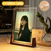 Marco de fotos de madera maciza acrílica con luz, decoración de mesa, adorno de regalo transfronterizo de Amazon, marco de fotos en forma de U de 678 pulgadas personalización