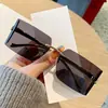 Gafas de sol para mujer transfronterizas, gafas sin montura de borde cortado, gafas metálicas de cabeza de leopardo de moda, gafas curvas de alta gama para mujer