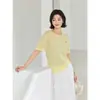 Roupas Zhengqite/[Borboleta Pequena] Suéter de Tricô Multicor Texturizado com Fios Torcidos de Liocel e Linho que Combate o Envelhecimento