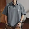 Camisa Polo Casual de Verano Estilo Hong Kong para Hombre, Talla Grande, Corte Holgado, Versátil para el Uso Diario, Camiseta de Manga Corta